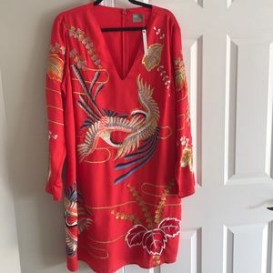 ASOS DESIGN Curve embroidered mini shift dress